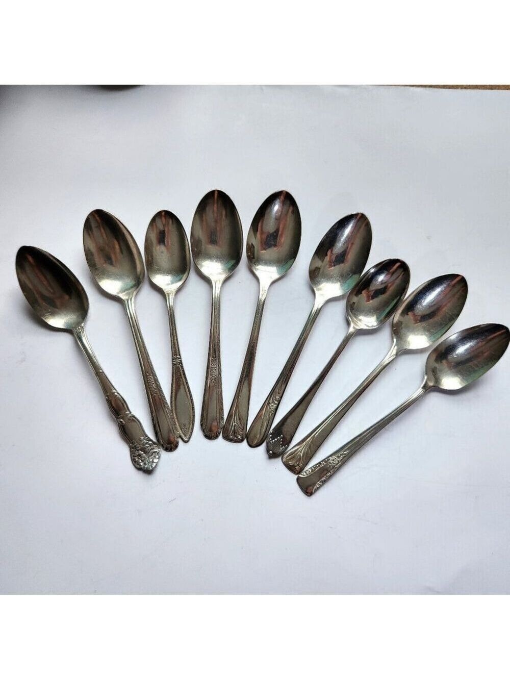 Set of 9 Mixed Vintage Spoons • Unique Designs • Rustic Décor